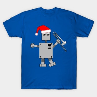 Trombone Santa Hat Robot T-Shirt